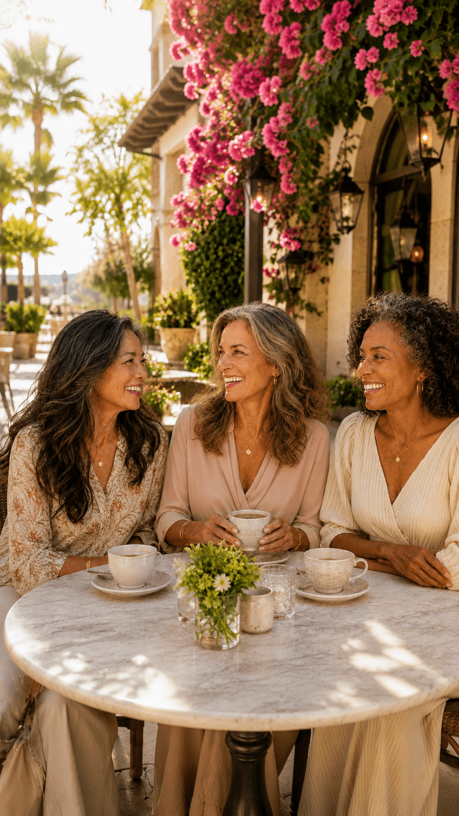 Women laughing together outdoors